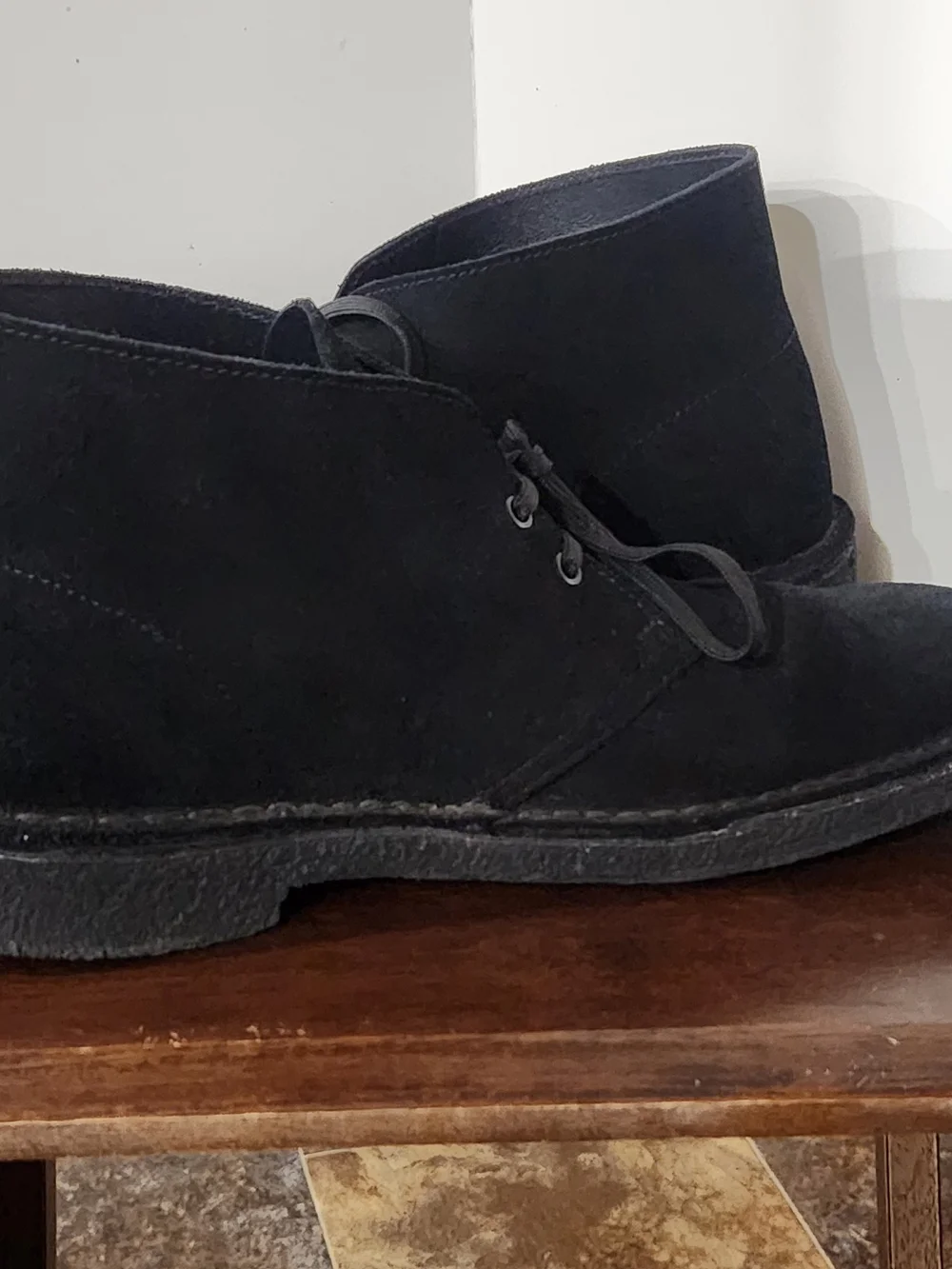 Clarks Originals Desert Boots Mens 9 Black / Black Suede Charles F Stead Chukka